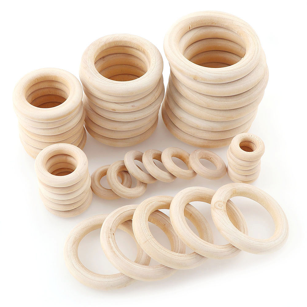 Jewelry Making 3 Year Old - Unfinished Wooden Rings 20-60mm Baby Teether