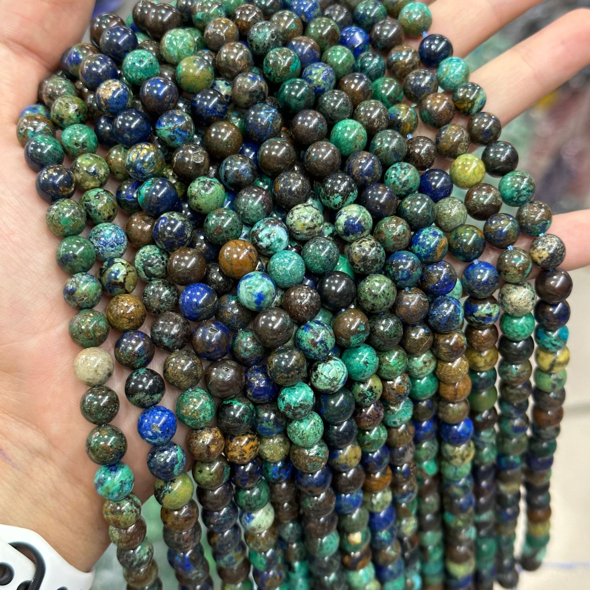Jewelry Making For Seniors - New Natural Azurite Malachite Stone Bead