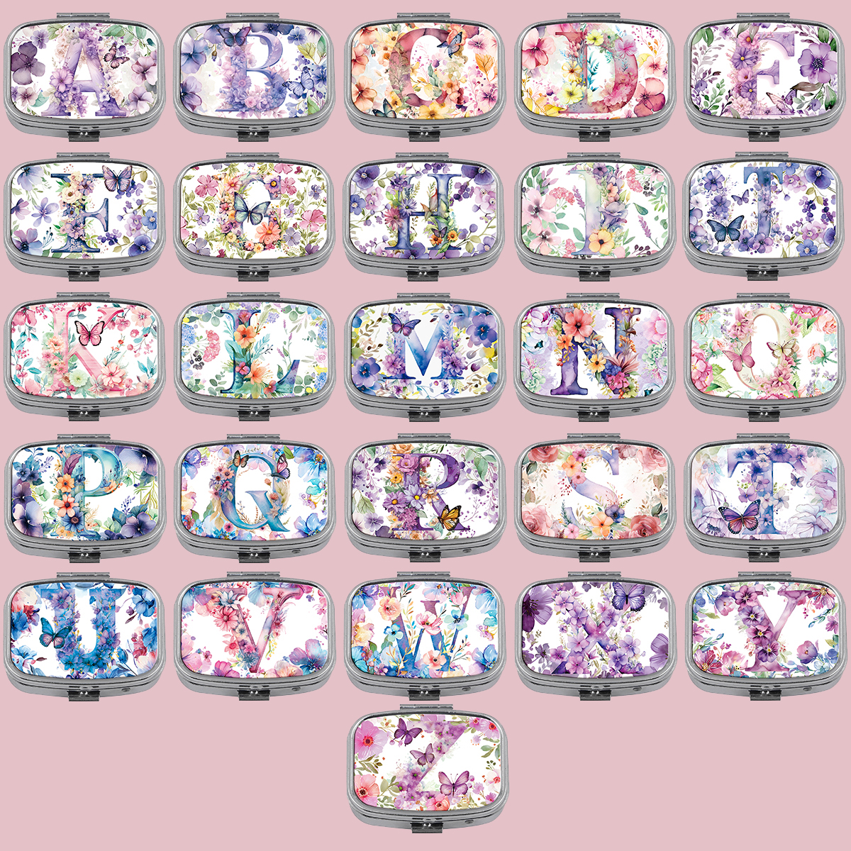 Jewelry Making Organizer Box - English Letter Pill Boxes Flowers Sealed