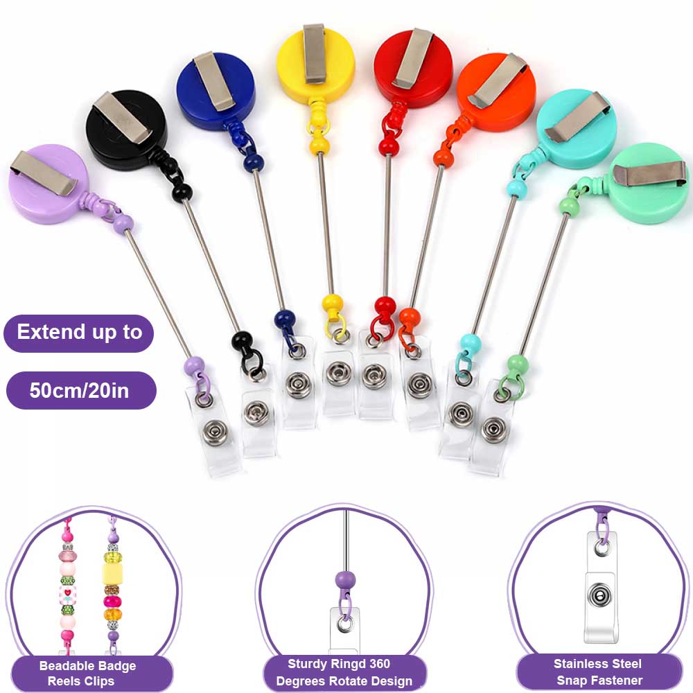 Jewelry Making Jewelry - 1-3 Pcs Beadable Badge Reels with
