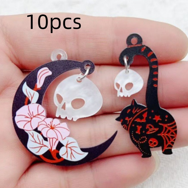10pcs Halloween Acrylic Ghost  - Jewelry Making Jewelry recensione e prezzo