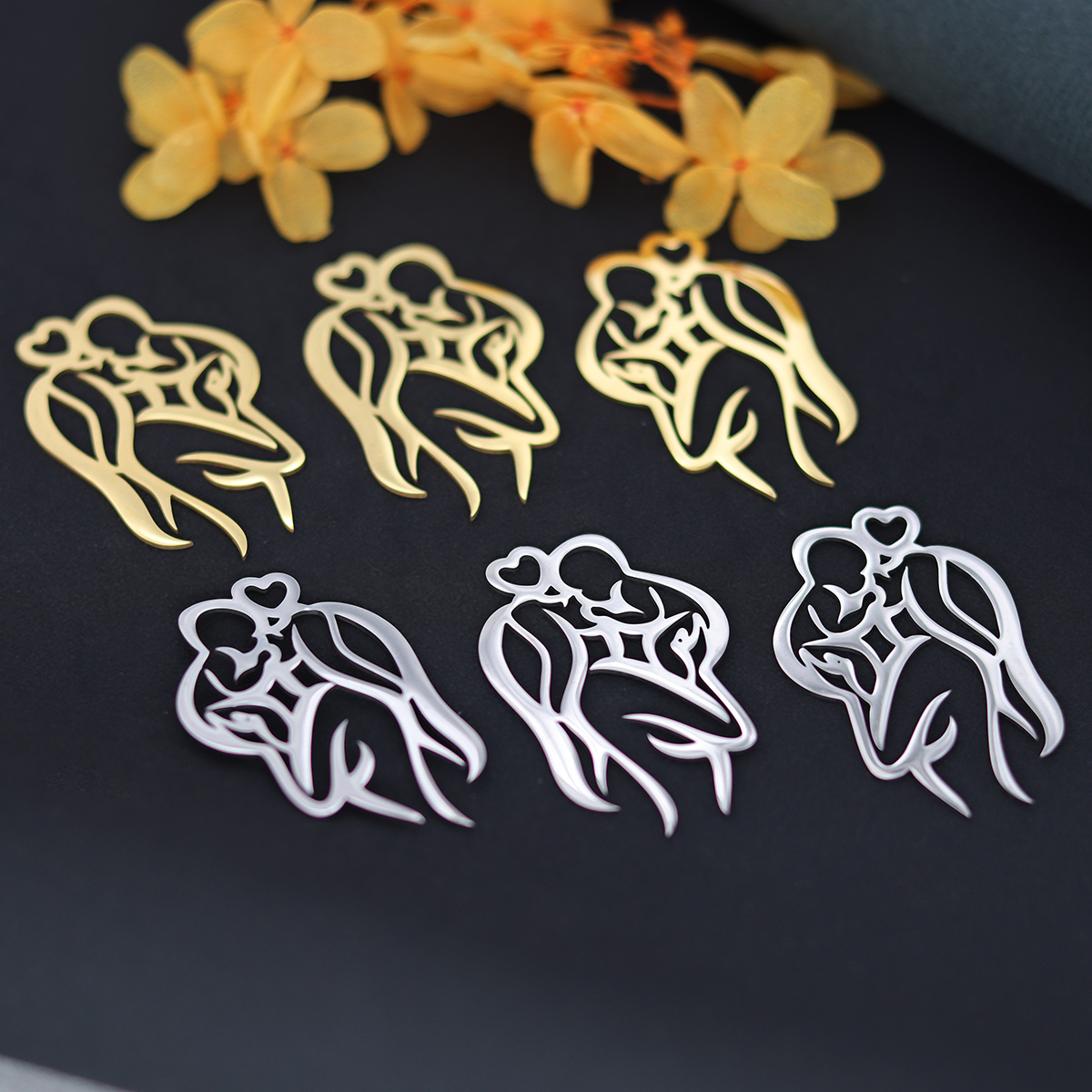 3pcs Silhouette Mother And Bab - Jewelry Making 3 Year Old recensione e prezzo