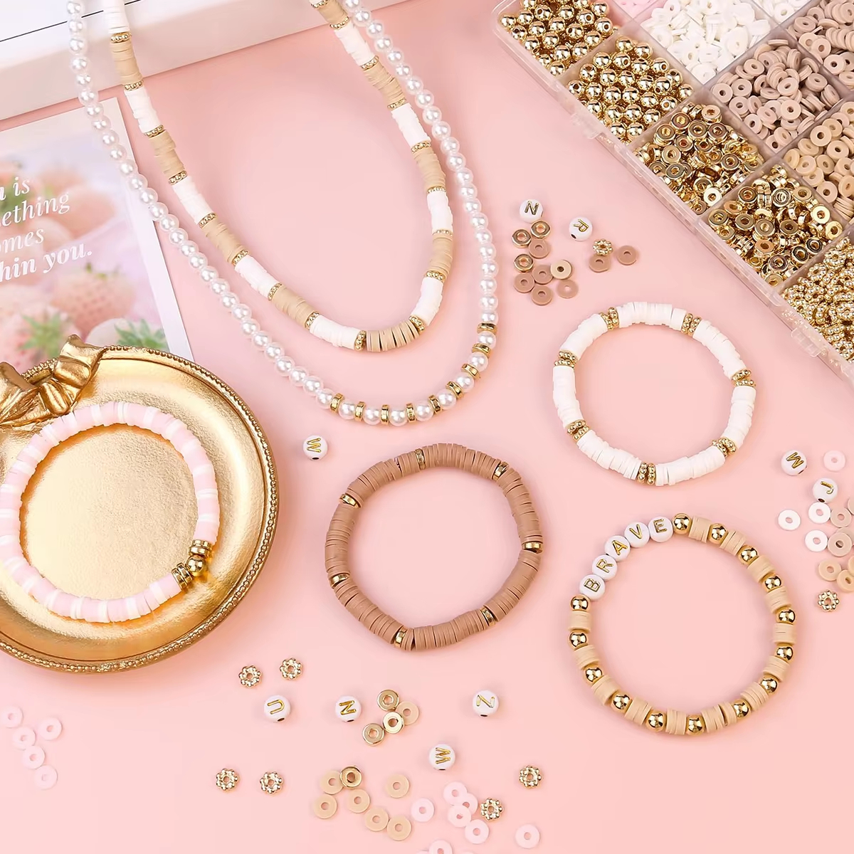 1970pcs light pink clay bead s - Jewelry Making Online recensione e prezzo