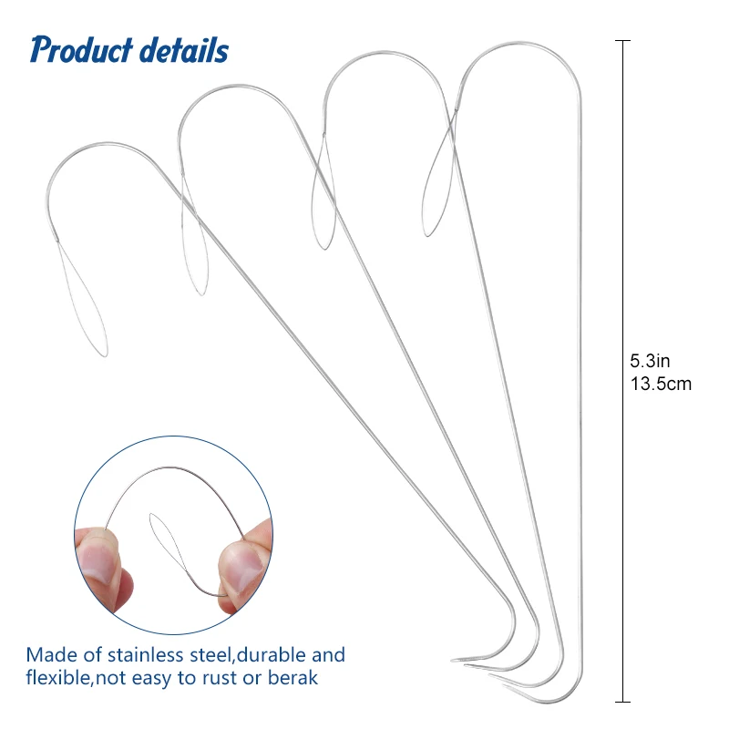 2/5Pcs 5.3 Inches Large Eye Cu - Beading Needle Fine recensione e prezzo