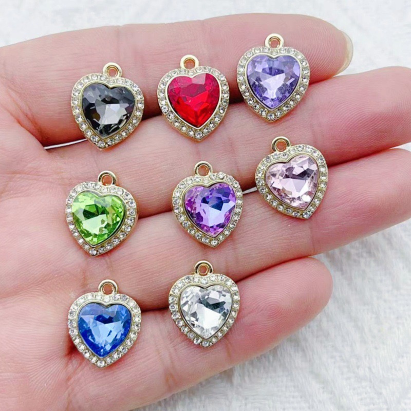 10pcs heart-shaped inlaid colo - Jewelry Making Jewelry recensione e prezzo
