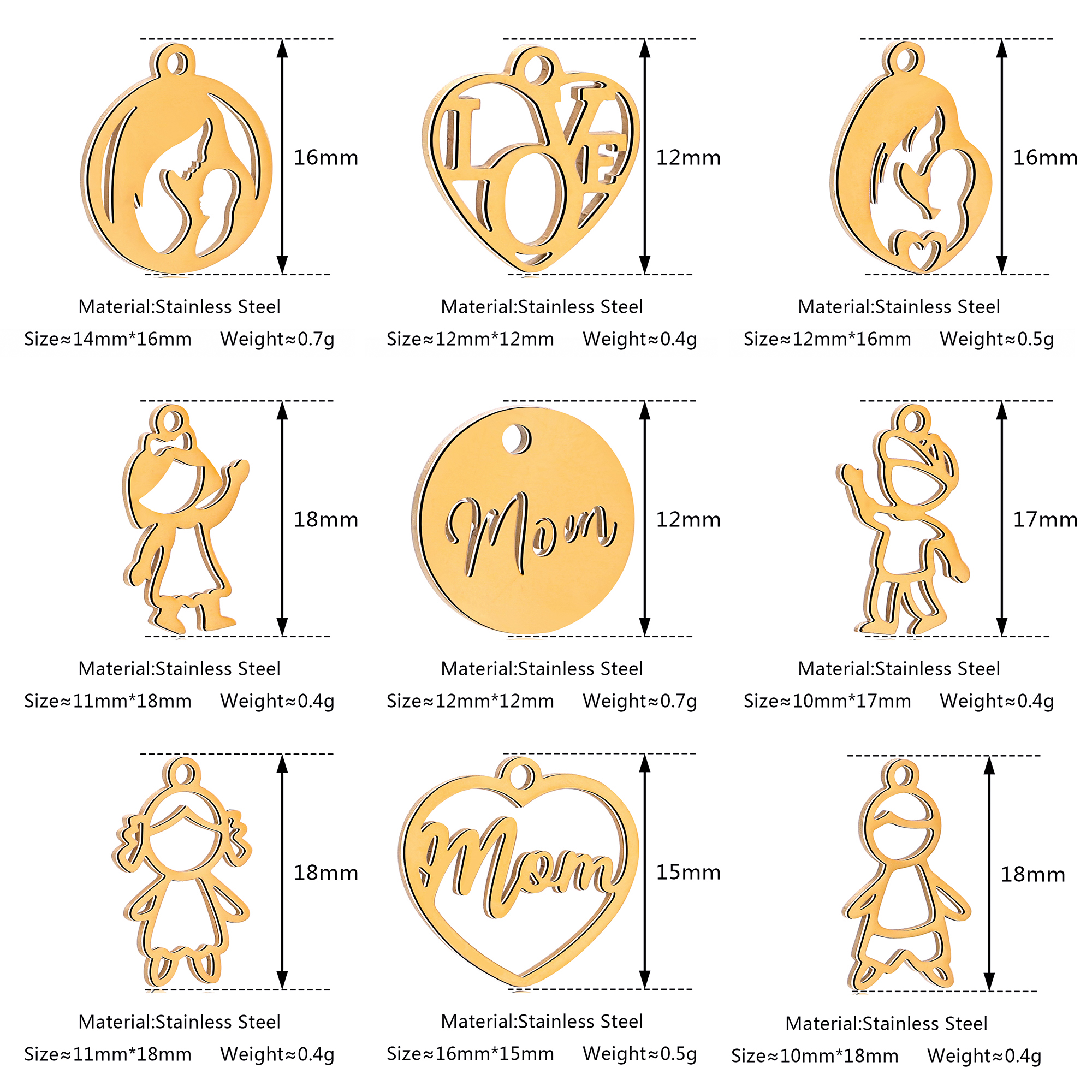 5PC Mom/Boy/Girl/Baby Charms C - Jewelry Making 3 Year Old recensione e prezzo