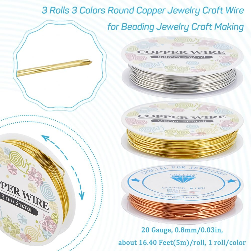 12.8M Copper Jewelry Wire 0.8m - Jewelry Making Online recensione e prezzo
