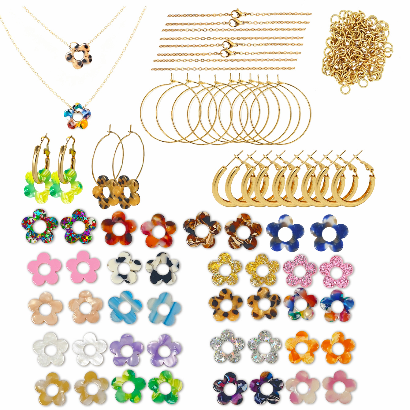 Cute Colorful Sequin Acrylic F - Jewelry Making Online recensione e prezzo