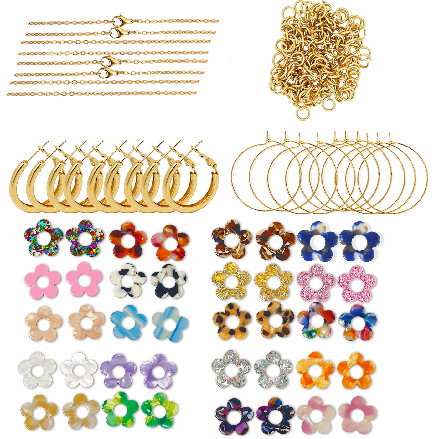 Cute Colorful Sequin Acrylic F - Jewelry Making Online recensione e prezzo
