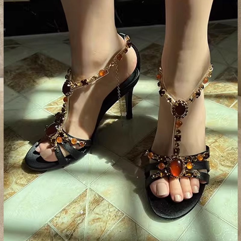 Rhinestone Open Toe Cross Stra - Jewelry Making Jewelry recensione e prezzo