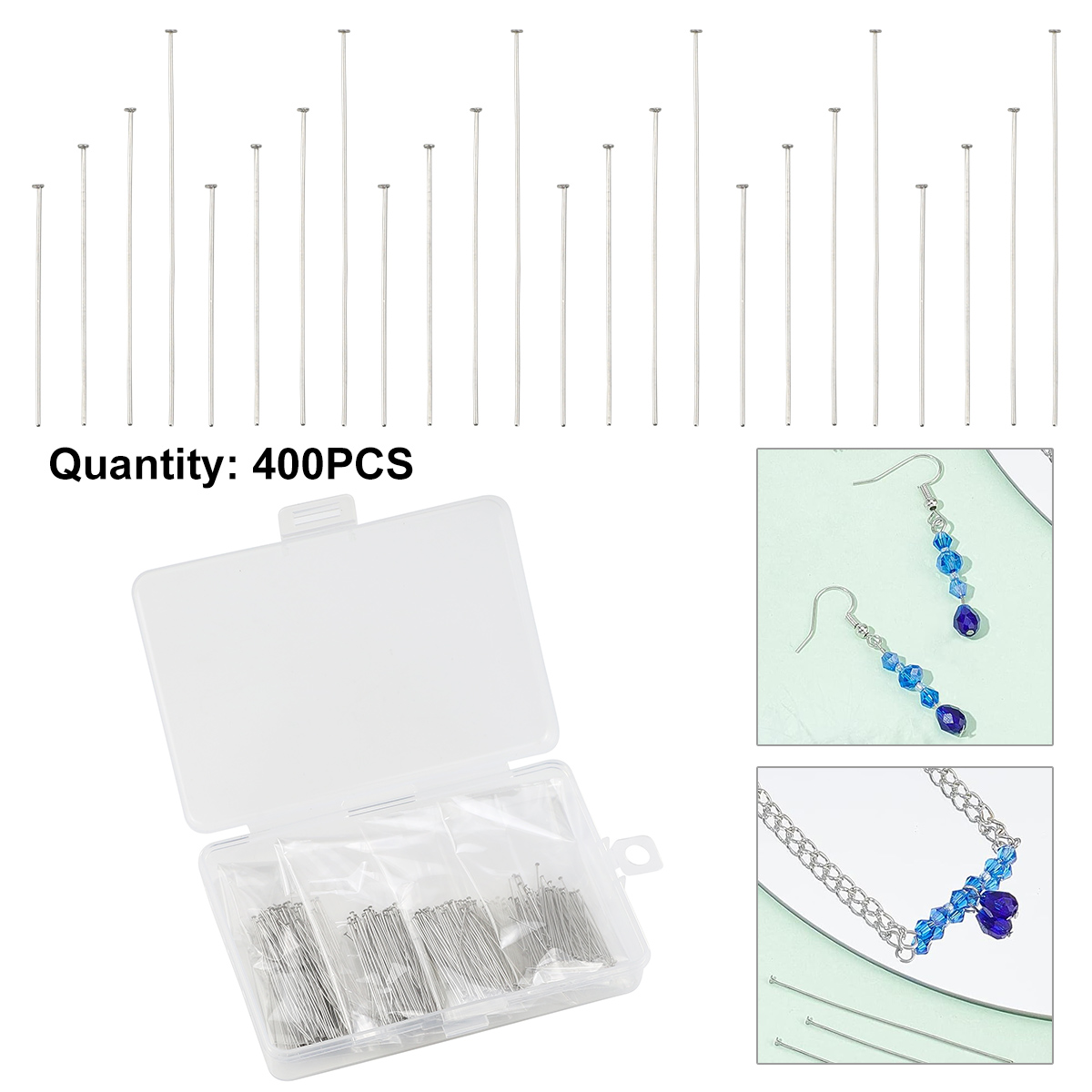 400pcs/box 35-50mm Stainless S - Beading Needle Fine recensione e prezzo