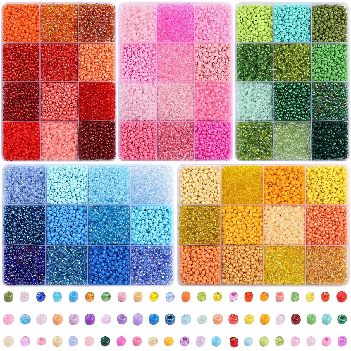 3600pcs 3mm Glass Seed Beads,  - Jewelry Making Organizer Box recensione e prezzo