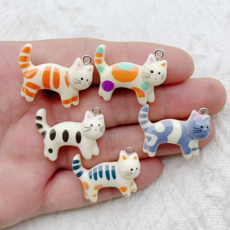 10pcs resin cartoon cat animal - Jewelry Making Resin recensione e prezzo