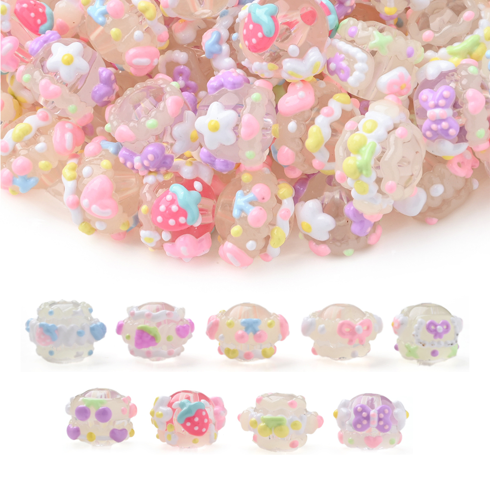10Pcs 15mm Clear Round Beads H - Jewelry Making 3 Year Old recensione e prezzo