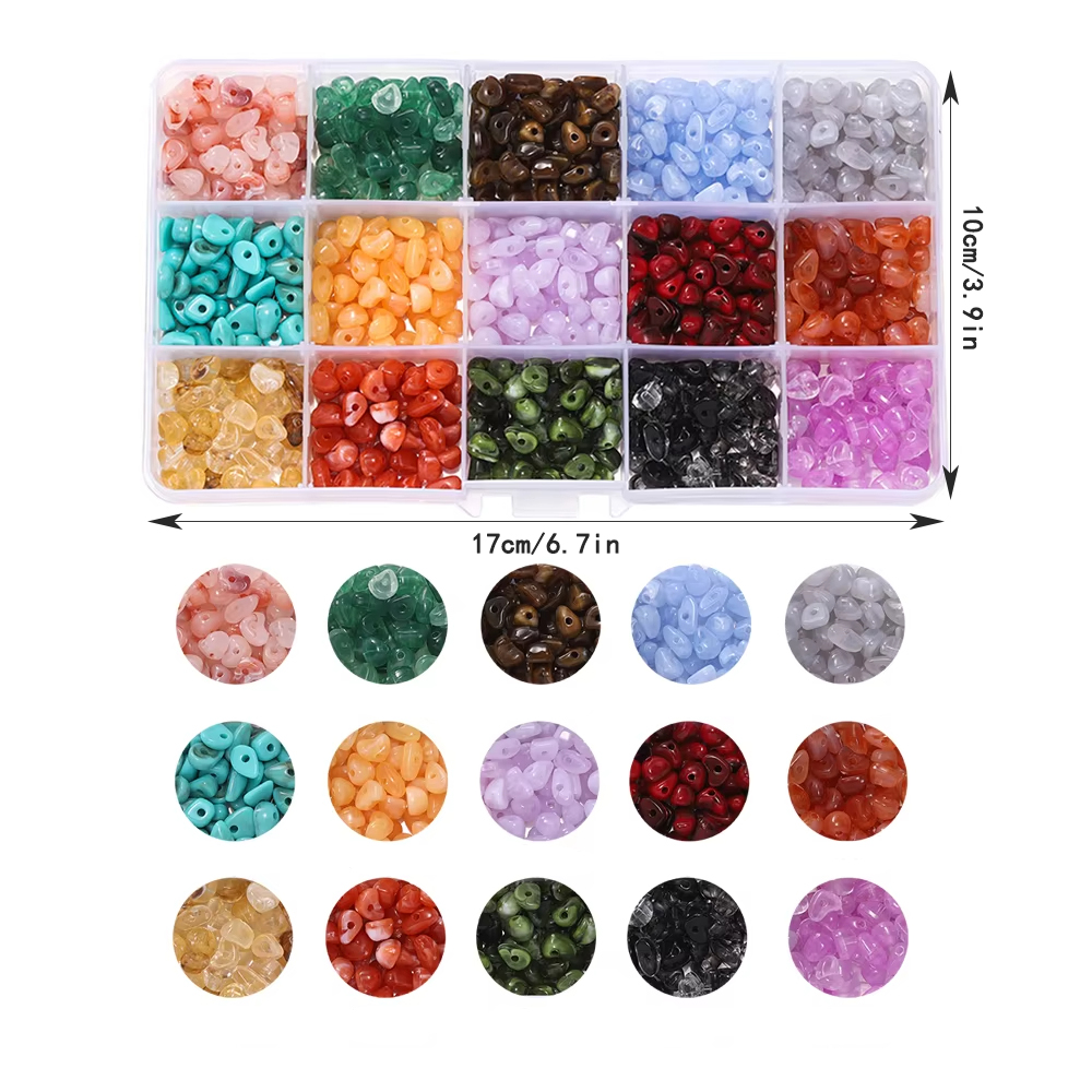 About 525pcs/Box Imitation Nat - Jewelry Making Organizer Box recensione e prezzo