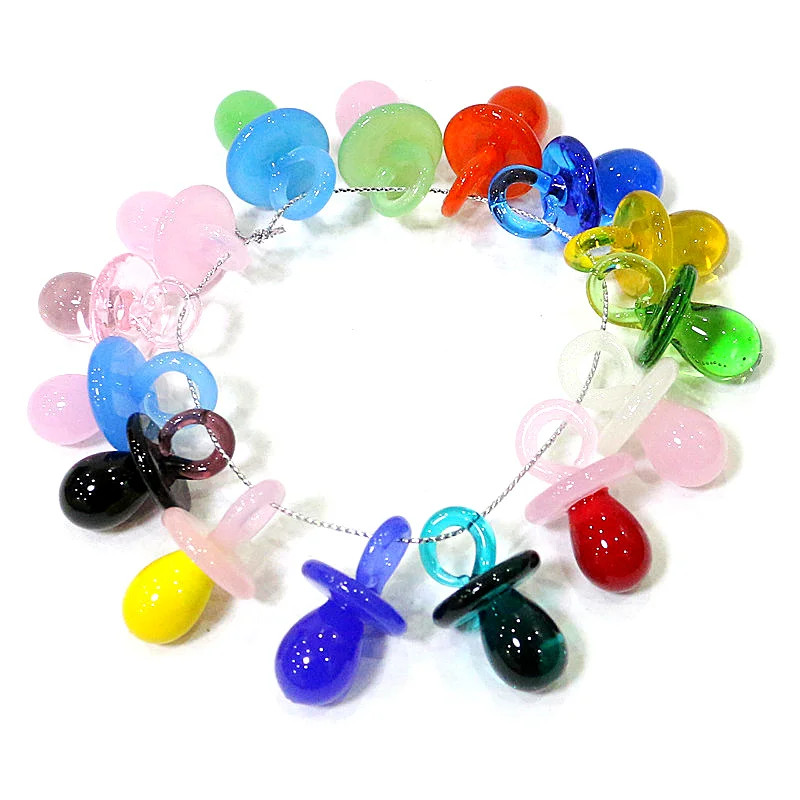 1PC Mini Glass Pacifier Charm  - Jewelry Making 3 Year Old recensione e prezzo