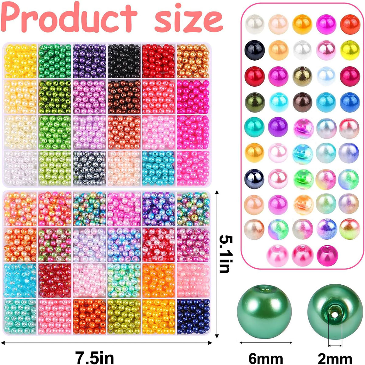 2400PCS 48 Compartments Pearl  - Jewelry Making Organizer Box recensione e prezzo